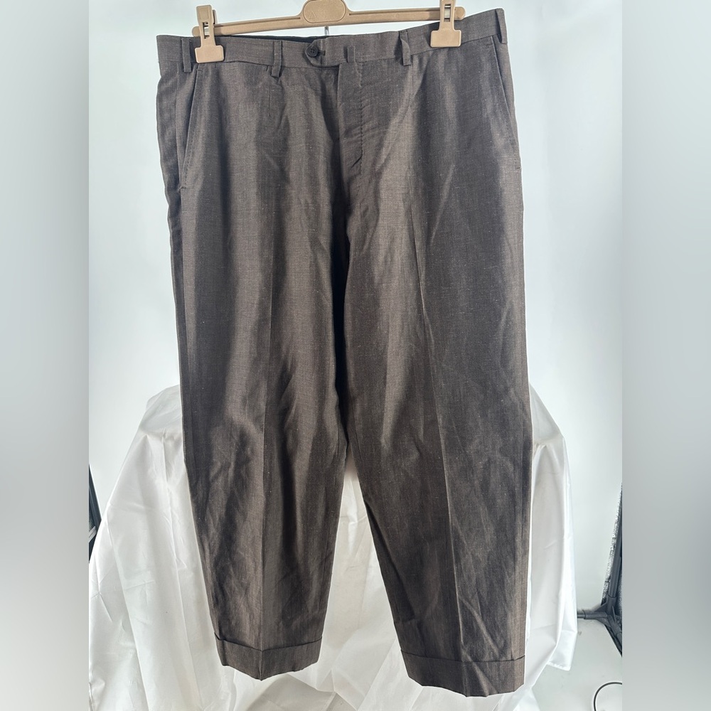 Isaia brown wool mohair dress pants
